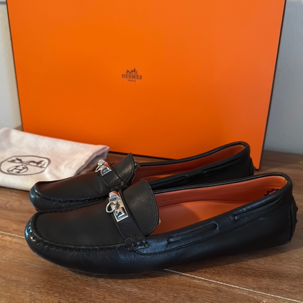 Pre-owned Authentic Hermes loafers size EU 38 1/2